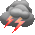 Risque d'orage fort avec pluie mod�r�e � forte